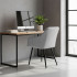Set 2 scaune dining tapitate cu velur Luxano, cusaturi patrate, 54x58x82 cm, gri deschis [8]
