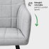 Set 2 scaune dining tapitate cu velur Luxano, cusaturi patrate, 54x58x82 cm, gri deschis [9]