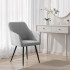 Set 2 scaune dining tapitate cu velur Luxano, cusaturi patrate, 54x58x82 cm, gri deschis [10]