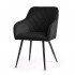 Set 2 scaune dining tapitate Velto, catifea, matlasate cu romburi, 52x58x82 cm, maxim 120 kg, negru [2]
