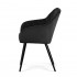Set 2 scaune dining tapitate Velto, catifea, matlasate cu romburi, 52x58x82 cm, maxim 120 kg, negru [4]