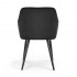 Set 2 scaune dining tapitate Velto, catifea, matlasate cu romburi, 52x58x82 cm, maxim 120 kg, negru [6]