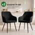 Set 2 scaune dining tapitate Velto, catifea, matlasate cu romburi, 52x58x82 cm, maxim 120 kg, negru [7]