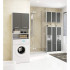 Dulap baie tip coloana cu 2 usi si 5 rafturi, PAL laminat, 30x30x140 cm, alb si gri [4]