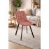 Scaun tapitat, din velur, picioare metalice, maxim 125 kg, 48x60x87 cm, roz pudrat [6]