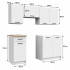 Set mobila bucatarie Olivia 180 cm, cu blat stejar sonoma, PAL laminat, 5 corpuri, 180x46x203 cm, alb si gri beton [9]