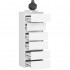 Comoda cu 6 sertare, PAL laminat 16 mm, 40x35x109 cm, alb mat [2]