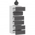 Comoda cu 6 sertare, PAL laminat 16 mm, 40x35x109 cm, alb si gri [5]
