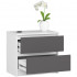 Comoda cu 2 sertare din PAL laminat 16 mm, 60x40x55 cm, alb si gri [3]