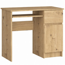 Birou computer PIKSEL, cu sertar, dulap si raft pentru tastatura, dreapta, 90x50x77 cm, stejar artisan Birou computer PIKSEL, cu sertar, dulap si raft pentru tastatura, dreapta, 90x50x77 cm, stejar artisan
