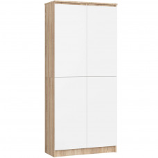 Dulap cu 8 etajere, PAL laminat 16 mm, 80x35x180 cm, stejar sonoma si alb Dulap cu 8 etajere, PAL laminat 16 mm, 80x35x180 cm, stejar sonoma si alb