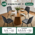 Set 4 scaune tapitate din catifea LUMO, 46x44x87 cm, sezut matlasat, picioare metalice, maxim 130 kg, gri inchis [7]