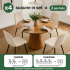 Set 4 scaune tapitate din catifea LUMO, 46x44x87 cm, sezut matlasat, picioare metalice, maxim 130 kg, bej [7]