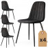 Set 4 scaune tapitate din catifea LUMO, 46x44x87 cm, sezut matlasat, picioare metalice, maxim 130 kg, negru [10]