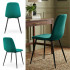 Set 4 scaune tapitate din catifea LUMO, 46x44x87 cm, sezut matlasat, picioare metalice, maxim 130 kg, verde [8]