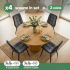 Set 4 scaune dining tapitate Nero din catifea, sezut matlasat, picioare metalice, 46x44x87 cm, maxim 130 kg, grafit inchis [3]