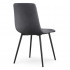 Set 4 scaune dining tapitate Nero din catifea, sezut matlasat, picioare metalice, 46x44x87 cm, maxim 130 kg, grafit inchis [6]