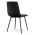 Set 4 scaune dining tapitate Nero din catifea, sezut matlasat, picioare metalice, 46x44x87 cm, maxim 130 kg, negru [7]
