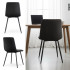 Set 4 scaune dining tapitate Nero din catifea, sezut matlasat, picioare metalice, 46x44x87 cm, maxim 130 kg, negru [8]