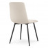 Set 4 scaune dining tapitate Nero din catifea, sezut matlasat, picioare metalice, 46x44x87 cm, maxim 130 kg, bej [6]