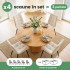 Set 4 scaune dining tapitate Nero din catifea, sezut matlasat, picioare metalice, 46x44x87 cm, maxim 130 kg, bej [10]