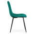 Set 4 scaune tapitate din catifea Milo, sezut matlasat, picioare metalice, 46x44x87 cm, maxim 130 kg, verde [2]