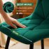Set 4 scaune tapitate din catifea Milo, sezut matlasat, picioare metalice, 46x44x87 cm, maxim 130 kg, verde [5]