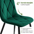 Set 4 scaune tapitate din catifea Milo, sezut matlasat, picioare metalice, 46x44x87 cm, maxim 130 kg, verde [7]