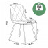 Set 4 scaune tapitate din catifea Milo, sezut matlasat, picioare metalice, 46x44x87 cm, maxim 130 kg, verde [8]