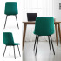Set 4 scaune tapitate din catifea Milo, sezut matlasat, picioare metalice, 46x44x87 cm, maxim 130 kg, verde [11]