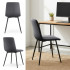 Set 4 scaune dining tapitate din catifea, capitonate Livo, 46x44x87 cm, maxim 130 kg, gri inchis [8]