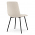 Set 4 scaune dining tapitate din catifea, capitonate Livo, 46x44x87 cm, maxim 130 kg, bej [5]