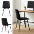 Set 4 scaune dining tapitate din catifea, capitonate Livo, 46x44x87 cm, maxim 130 kg, negru [8]
