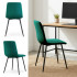 Set 4 scaune dining tapitate din catifea, capitonate Livo, 46x44x87 cm, maxim 130 kg, verde [8]