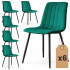 Set 6 scaune tapitate, Livo, velur matlasat, 46x44x87 cm, verde smarald [10]