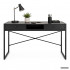 Birou stil industrial, MDF melaminat, cu 2 sertare si raft, cadru metalic, 123x48x81 cm, negru [2]