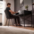 Birou stil industrial, MDF melaminat, cu 2 sertare si raft, cadru metalic, 123x48x81 cm, negru [7]