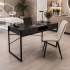Birou stil industrial, MDF melaminat, cu 2 sertare si raft, cadru metalic, 123x48x81 cm, negru [9]