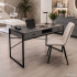 Birou stil industrial, MDF melaminat, cu 2 sertare si raft, cadru metalic, 123x48x81 cm, gri grafit [9]