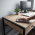 Birou stil industrial, MDF melaminat, cu 2 sertare si raft, cadru metalic, 123x48x81 cm, stejar sonoma [5]