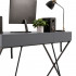 Birou stil industrial, MDF melaminat, cu 2 sertare si raft, cadru metalic, 120x50x81 cm, gri grafit [4]