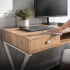 Birou stil industrial, MDF melaminat, cu 2 sertare si raft, cadru metalic, 120x50x81 cm, stejar artisan [5]