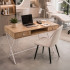 Birou stil industrial, MDF melaminat, cu 2 sertare si raft, cadru metalic, 120x50x81 cm, stejar artisan [9]