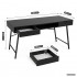Birou industrial, MDF melaminat, cu 2 sertare si raft, cadru metalic, 120x50x81 cm, negru [3]