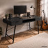 Birou industrial, MDF melaminat, cu 2 sertare si raft, cadru metalic, 120x50x81 cm, negru [8]