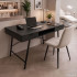 Birou industrial, MDF melaminat, cu 2 sertare si raft, cadru metalic, 120x50x81 cm, negru [9]