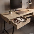 Birou industrial, MDF melaminat, cu 2 sertare si raft, cadru metalic, 120x50x81 cm, stejar sonoma [6]