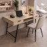 Birou industrial, MDF melaminat, cu 2 sertare si raft, cadru metalic, 120x50x81 cm, stejar sonoma [9]