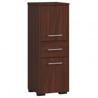 Dulap de baie tip baza, cu 2 usi si sertar, PAL 16 mm, 30x30x85 cm, maro wenge Dulap de baie tip baza, cu 2 usi si sertar, PAL 16 mm, 30x30x85 cm, maro wenge