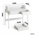 Birou compact, MDF melaminat, cu 2 sertare si raft, cadru metalic, 78x48x95 cm, alb [2]